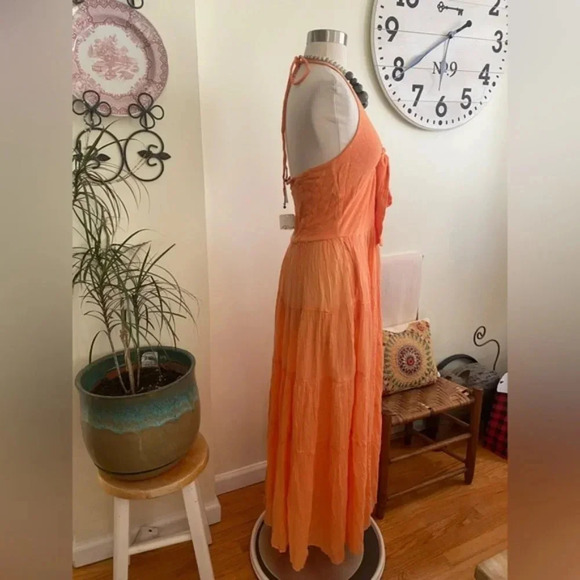Free People Endless Summer A Little Extra Maxi Dress Papaya Size Small NWOT $128 - Picture 3 of 10